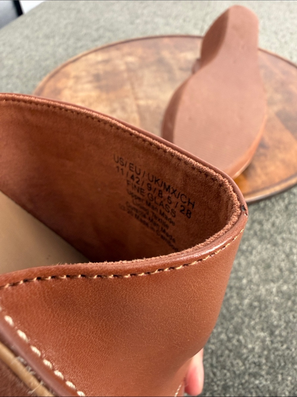 Reaction Kenneth Cole Sandals Wm 11 Fine Glass Brown Faux Leather Slingback - Picture 11 of 12